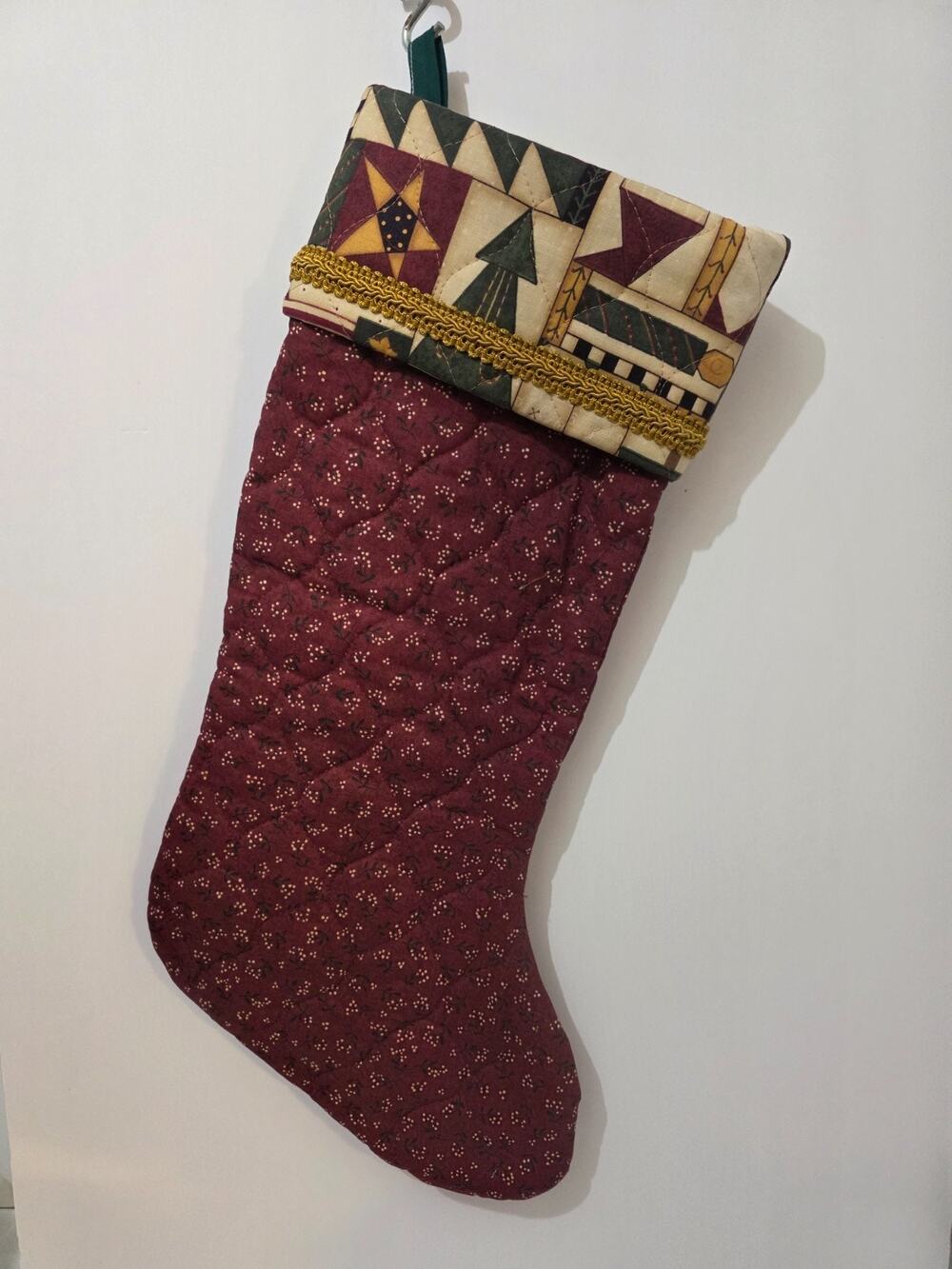 Vintage Handmade 21" Christmas Stocking Primative
